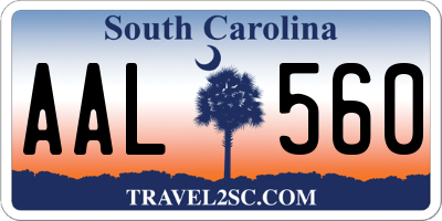 SC license plate AAL560