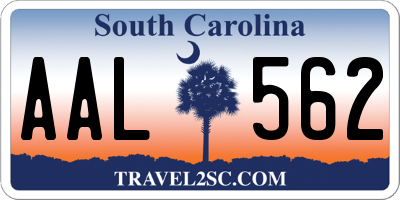 SC license plate AAL562