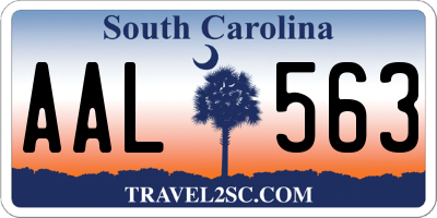 SC license plate AAL563