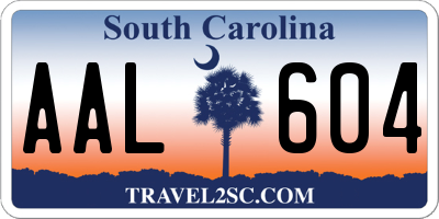 SC license plate AAL604