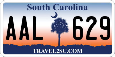 SC license plate AAL629