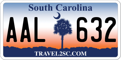 SC license plate AAL632