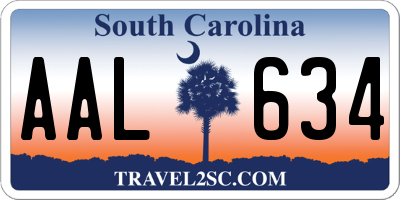 SC license plate AAL634