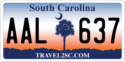 SC license plate AAL637