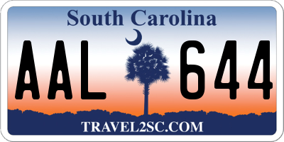 SC license plate AAL644