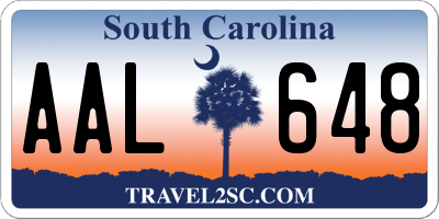 SC license plate AAL648