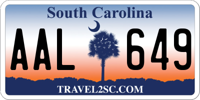 SC license plate AAL649