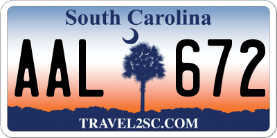 SC license plate AAL672