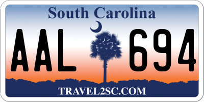 SC license plate AAL694