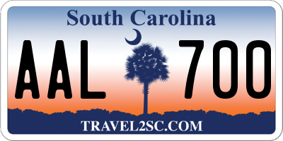 SC license plate AAL700