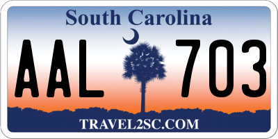 SC license plate AAL703