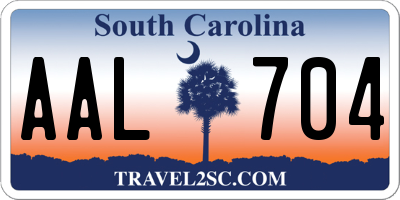 SC license plate AAL704