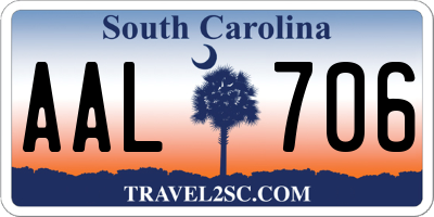 SC license plate AAL706