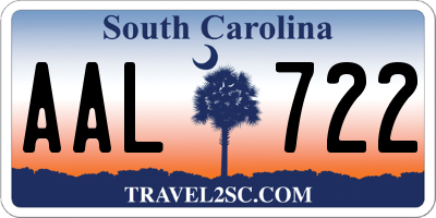 SC license plate AAL722