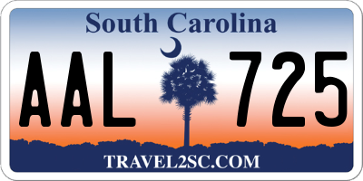 SC license plate AAL725