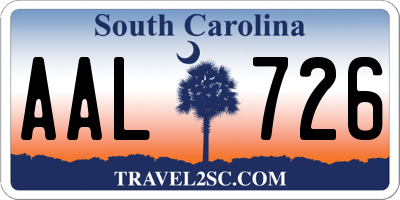SC license plate AAL726