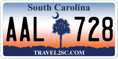 SC license plate AAL728