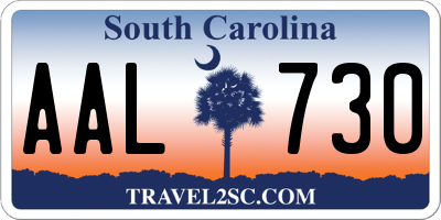 SC license plate AAL730