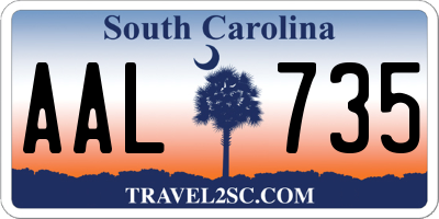 SC license plate AAL735