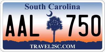 SC license plate AAL750