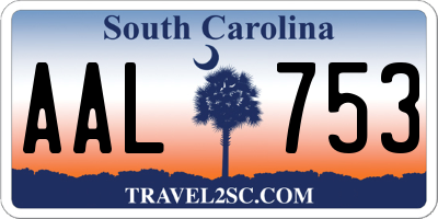 SC license plate AAL753