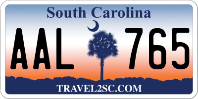 SC license plate AAL765