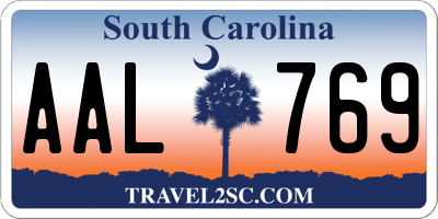 SC license plate AAL769