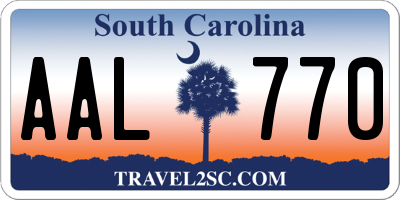 SC license plate AAL770