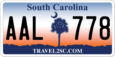 SC license plate AAL778