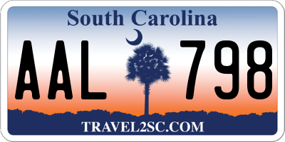 SC license plate AAL798