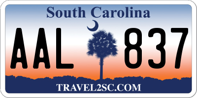 SC license plate AAL837