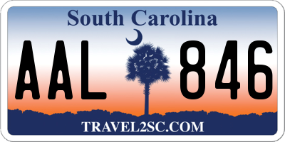 SC license plate AAL846