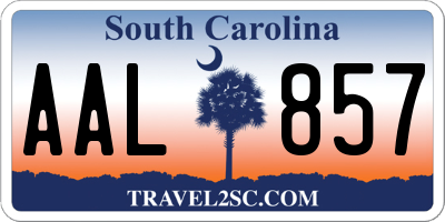 SC license plate AAL857