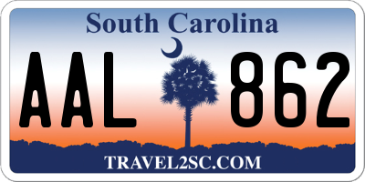 SC license plate AAL862