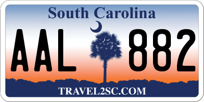 SC license plate AAL882