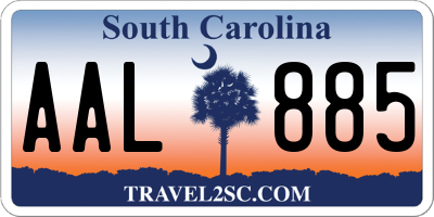 SC license plate AAL885