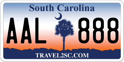 SC license plate AAL888