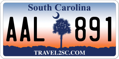 SC license plate AAL891