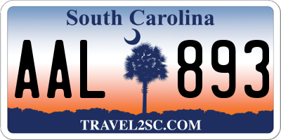 SC license plate AAL893