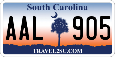 SC license plate AAL905