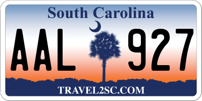 SC license plate AAL927