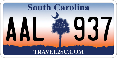 SC license plate AAL937