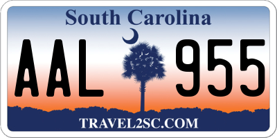 SC license plate AAL955