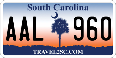 SC license plate AAL960