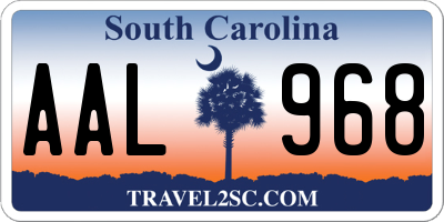 SC license plate AAL968