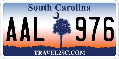 SC license plate AAL976