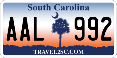 SC license plate AAL992