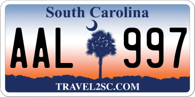 SC license plate AAL997