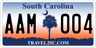 SC license plate AAM004