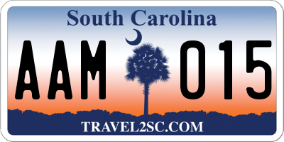 SC license plate AAM015